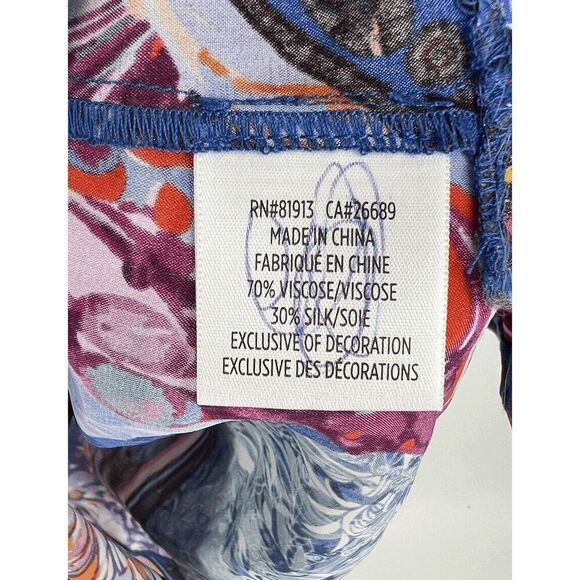 Robert Graham Dress Tie Neck Floral Paisley Colorful Size Small Flowy Silky - Picture 3 of 4